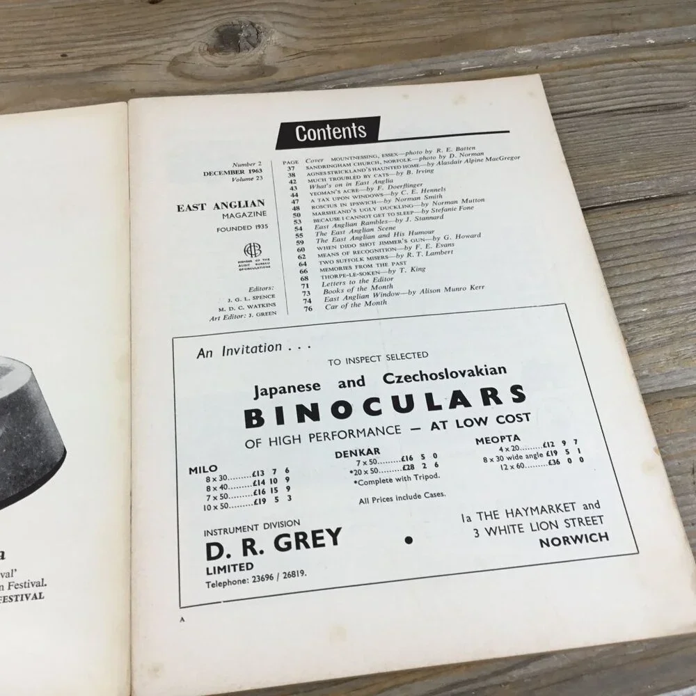 Vintage East Anglian Magazine December 1963 Two Shillings Norfolk Edition